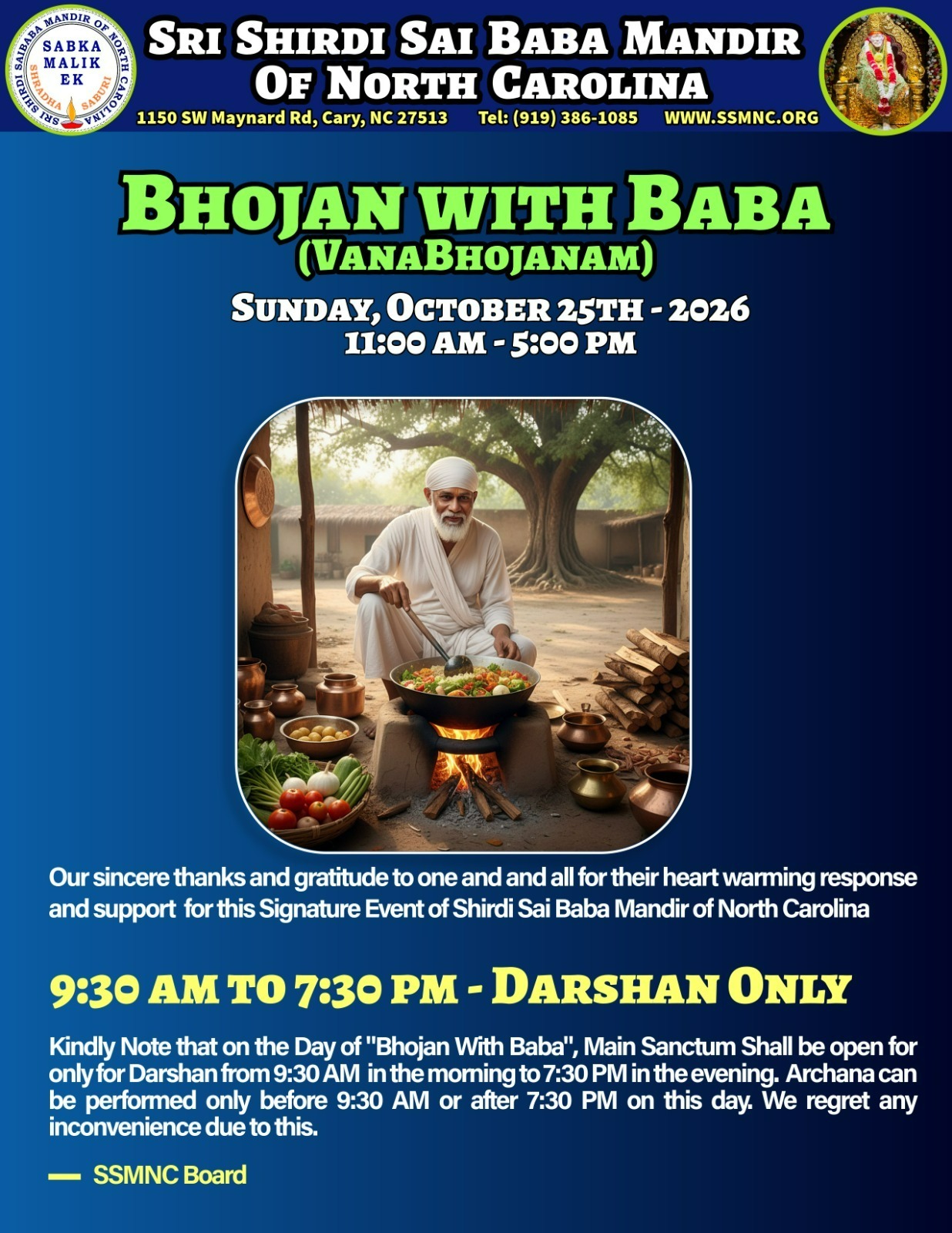 Darshan Bhojan with Baba