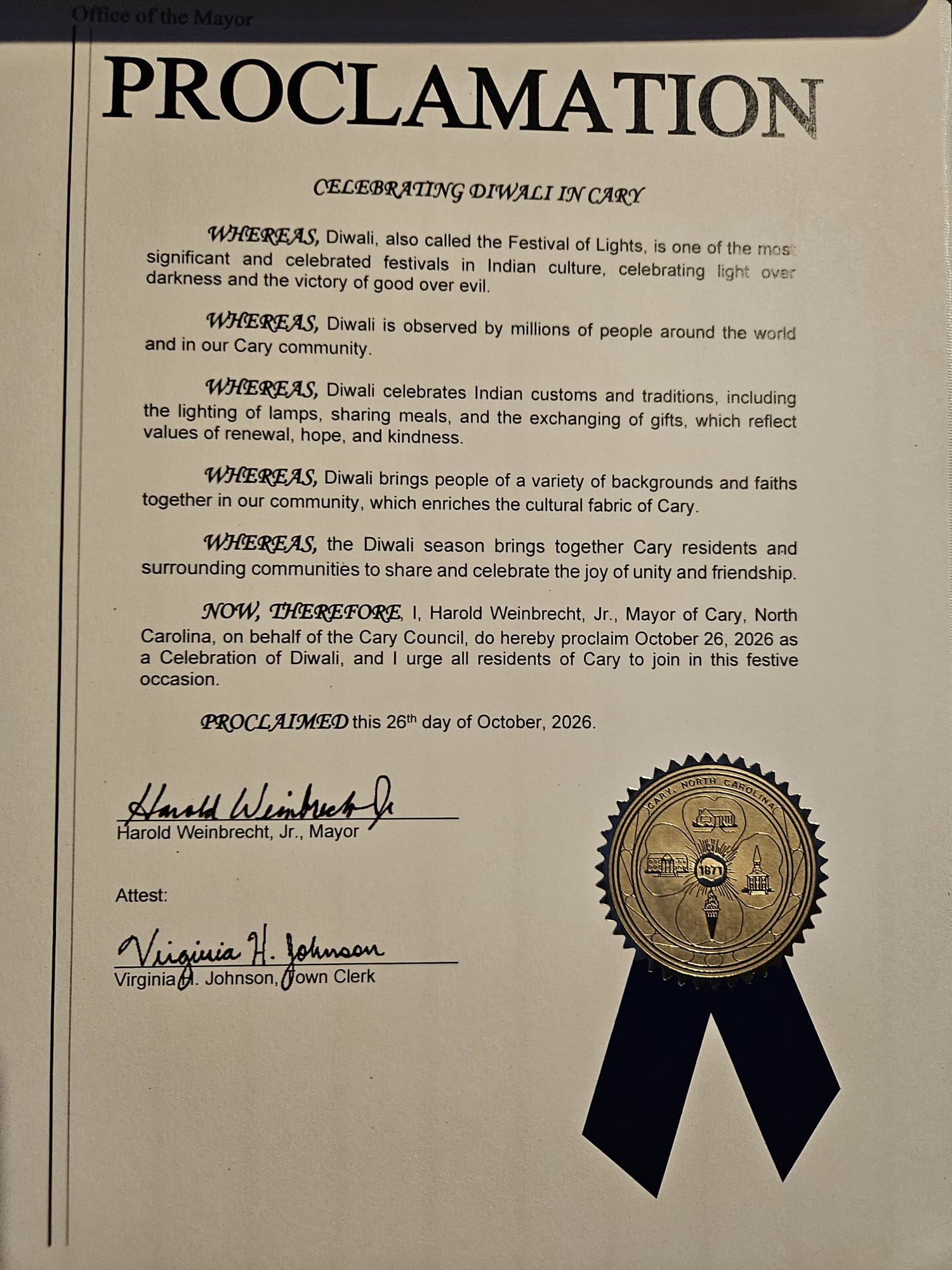 Diwali Proclamation 4